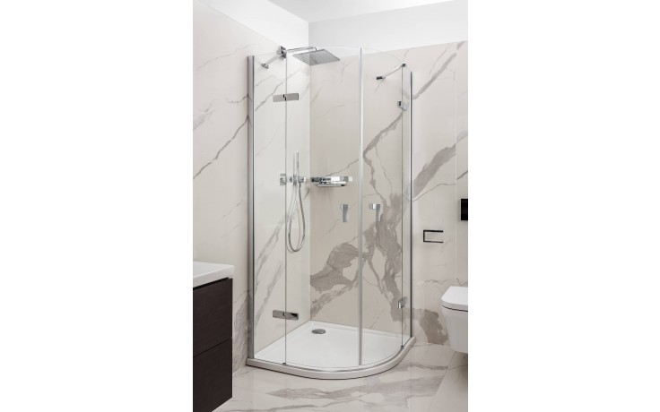 CONCEPT 400 sprchový kout 90x90 cm, R550, křídlové dveře, stříbrná pololesklá/čiré sklo AP