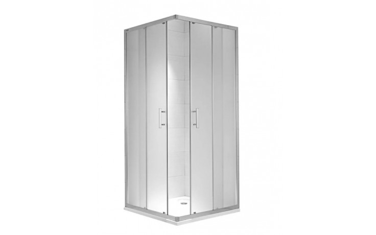 JIKA CUBITO PURE sprchový kout 90x90 cm, rohový vstup, posuvné dveře, stříbrná/sklo čiré