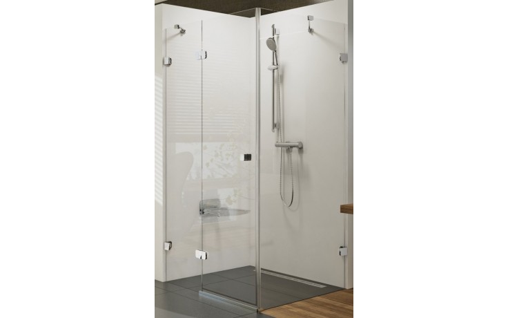 RAVAK BRILLIANT BSDPS 100L sprchový kout 100x100 cm, vstup zepředu, křídlové dveře, levý, chrom/sklo transparent