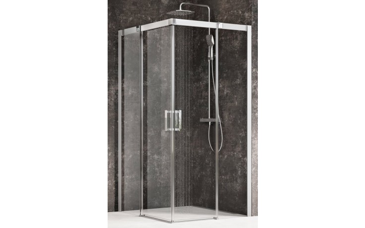 RAVAK MATRIX MSRV4 80 sprchový kout 80x80 cm, rohový vstup, posuvné dveře, satin/sklo transparent