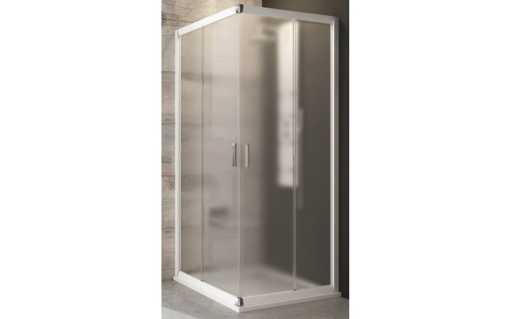 RAVAK BLIX BLRV2-80 sprchový kout 80x80 cm, rohový vstup, posuvné dveře, bílá/sklo grape