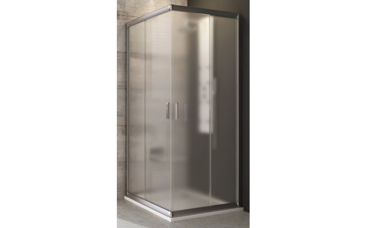 RAVAK BLIX BLRV2-80 sprchový kout 80x80 cm, rohový vstup, posuvné dveře, satin/sklo grape
