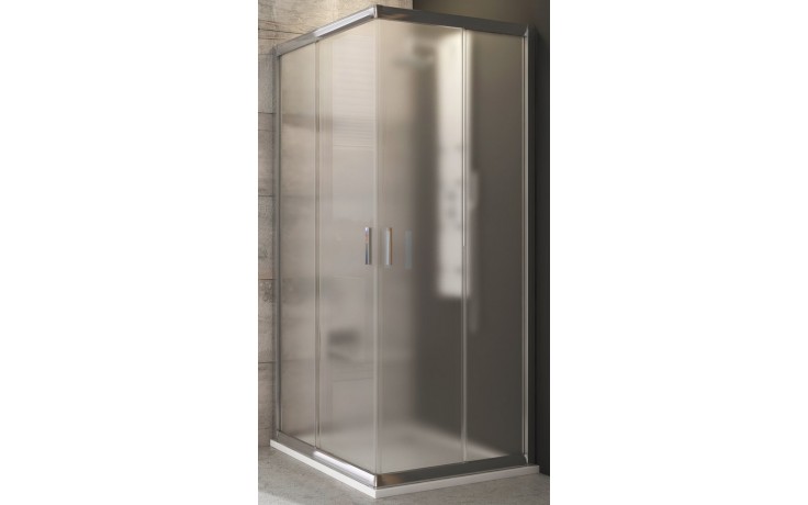 RAVAK BLIX BLRV2-80 sprchový kout 80x80 cm, rohový vstup, posuvné dveře, lesk/sklo grape