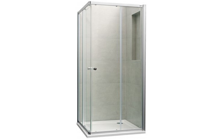 CONCEPT 100 sprchový kout 90x90 cm, rohový vstup, posuvné dveře, stříbrná matná/čiré sklo