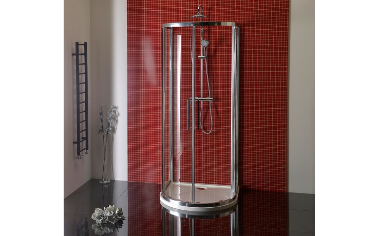 POLYSAN LUCIS LINE sprchový kout 90x90 cm, vstup zepředu, posuvné dveře, sklo čiré