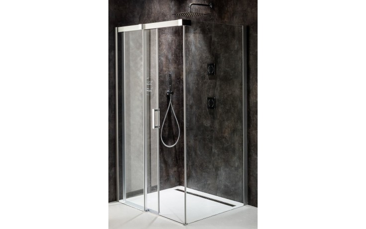 RAVAK MATRIX MSDPS 100x80 L sprchový kout 100x80 cm, rohový vstup, posuvné dveře, levý, satin/sklo transparent