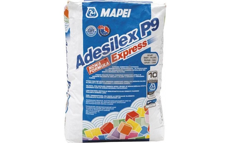 MAPEI ADESILEX P9 EXPRESS cementové lepidlo 25kg, flexibilní, rychletvrdnoucí, šedá