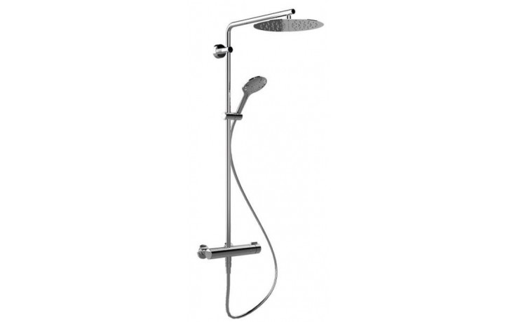 LAUFEN TWINPLUS sprchový set s termostatickou baterií, hlavová sprcha, ruční sprcha se 3 proudy, tyč, hadice, chrom