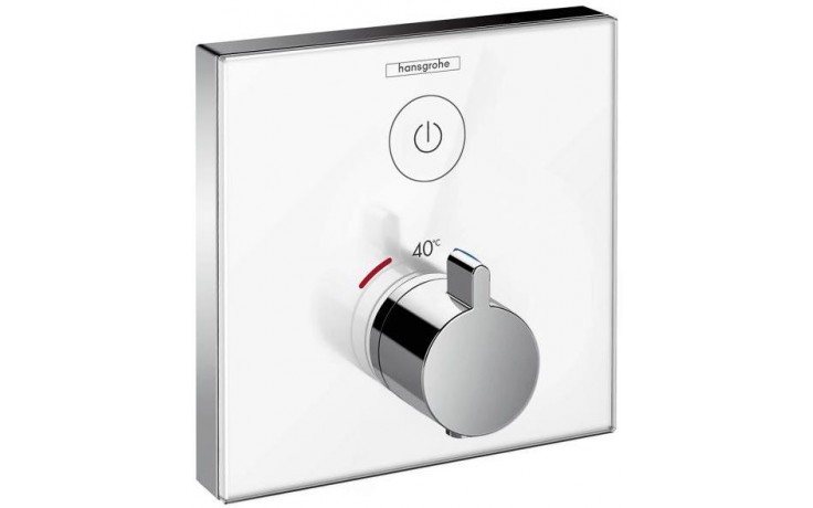 HANSGROHE SHOWER SELECT GLASS podomítkový termostat, bílá/chrom
