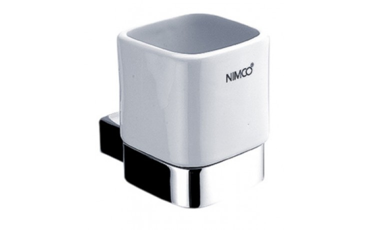 NIMCO KIBO držák na kartáčky 75x110x95mm, keramický pohárek, chrom