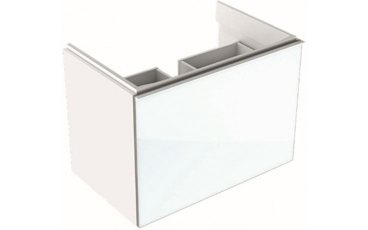 GEBERIT ACANTO skříňka pod umyvadlo 890x475x535mm, se zásuvkou, dřevotříska/sklo, bílá