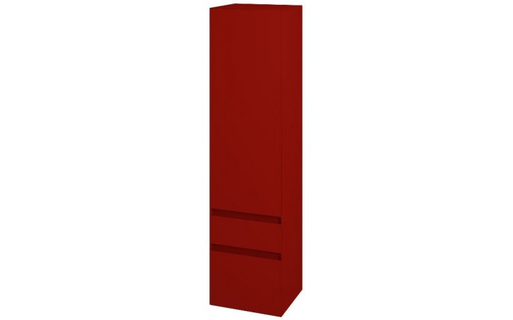 DŘEVOJAS MAJESTY SVDZ2 35 střední skříň 350x324x1376mm, závěsná, 1 dvířka, 2 zásuvky, L07 červená vysoký lesk/L07 červená vysoký lesk
