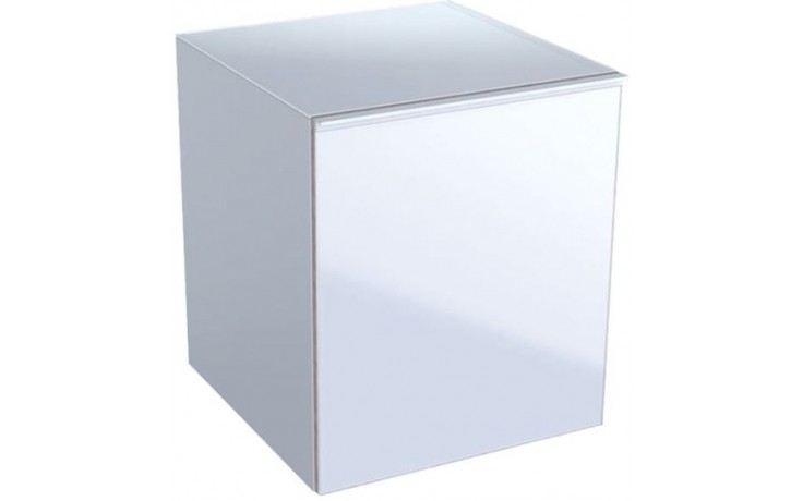 GEBERIT ACANTO boční skříňka 450x520x476mm, závěsná, se zásuvkou, dřevotříska/sklo, bílá 