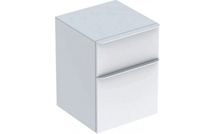GEBERIT SMYLE SQUARE boční skříňka 450x470x600mm, se dvěma zásuvkami, bílá vysoký lesk/bílá prášková mat