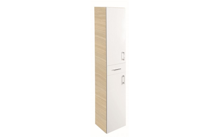CONCEPT 50 skříňka vysoká 35x35,2x183,9cm, závěsná, pravá, bílá/bělený dub