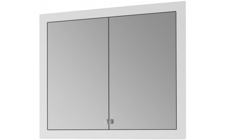 DŘEVOJAS GRID GA2OE 90 zrcadlová skříňka vestavná 102,4x86,3x14 cm, osvětlení, s el. zásuvkou, lamino, vysoce lesklá bílá