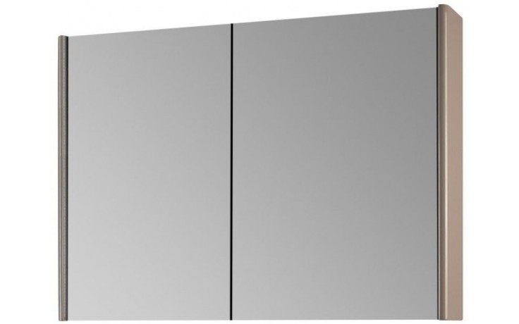 DŘEVOJAS ENZO GA2OE 100 zrcadlová skříňka 95,6x74,1x15,3 cm, osvětlení s regulací stmívání, s vypínačem a el. zásuvkou, lamino/MDF, vysoce lesklá béžová