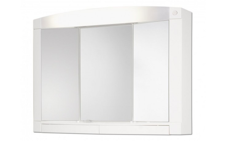 JOKEY SWING zrcadlová skříňka 76x58x18 cm, osvětlení, s vypínačem a el. zásuvkou, plast, bílá