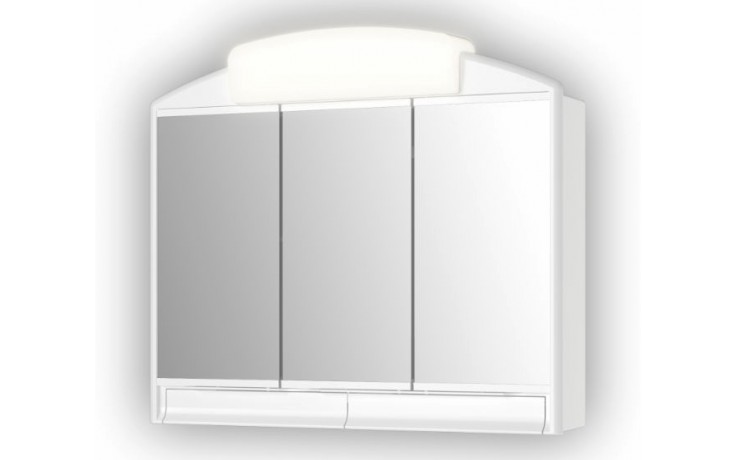 JOKEY RANO zrcadlová skříňka 59x51x16 cm, osvětlení, s vypínačem a el. zásuvkou, plast, bílá