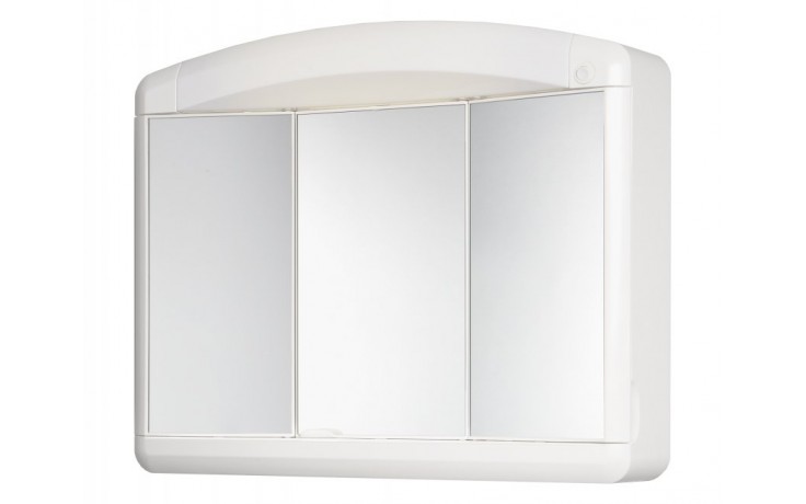 JOKEY MAX zrcadlová skříňka 65x54x17,5 cm, osvětlení, s vypínačem a el. zásuvkou, plast, bílá