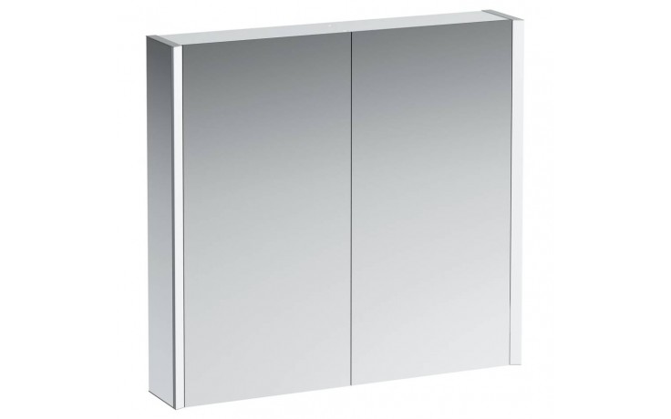 LAUFEN FRAME 25 zrcadlová skříňka 80x75x15 cm, osvětlení, hliník, zrcadlo