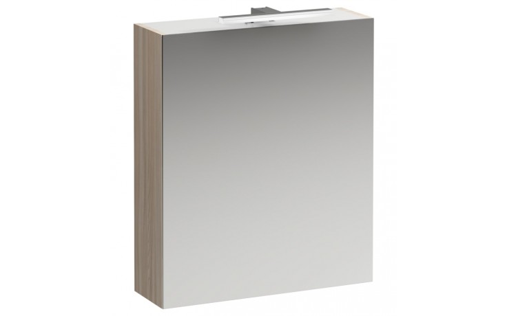LAUFEN BASE zrcadlová skříňka 60x70x18,5 cm, osvětlení, s vypínačem a el. zásuvkou, panty vlevo, MDF, světlý jilm