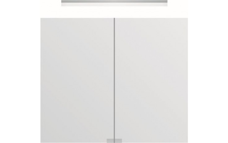 TIMERA GASPRA HSGV zrcadlová skříňka vestavná 80x74,7x15 cm, osvětlení, s vypínačem a el. zásuvkou, hliník, stříbrná