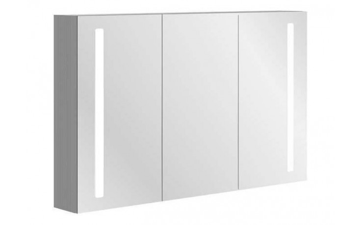 VILLEROY & BOCH VERITY LINE zrcadlová skříňka 120x75x17,3 cm, osvětlení, se zvětšovacím zrcátkem, vypínačem a el. zásuvkou, hliník, stříbrná