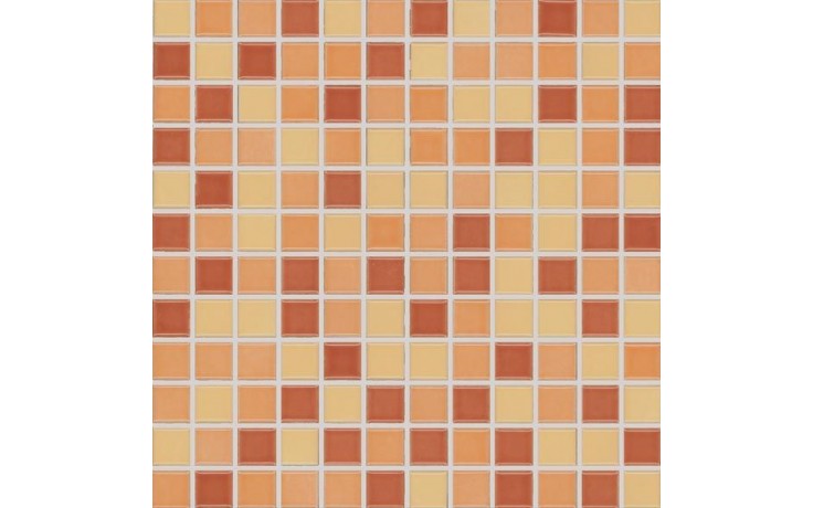 RAKO POOL mozaika 30x30cm, 2,5x2,5cm, lesk, lepená na síťce, vícebarevná oranžová