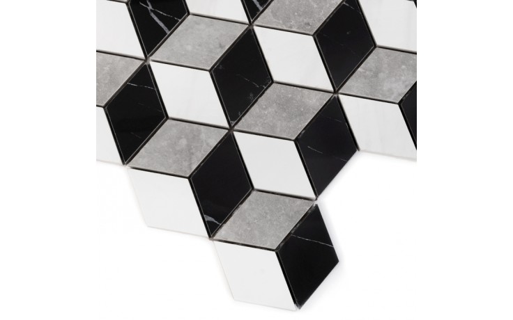 DUNIN LORDY mozaika 25,8x29,8cm, lesk, white/black