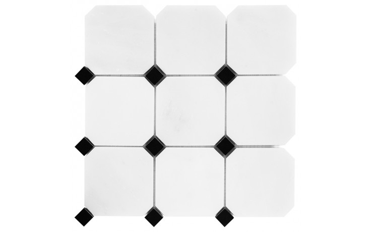 DUNIN BLACK & WHITE mozaika 30,5x30,5(10x10, 2x2)cm, lesk, white/black