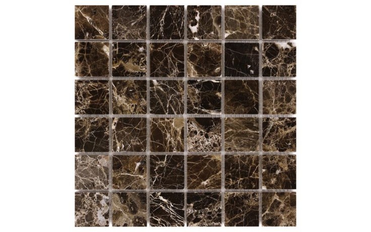 DUNIN TRAVERTINE + EMPERADOR mozaika 30,5x30,5(4,8x4,8)cm, lesk, brown