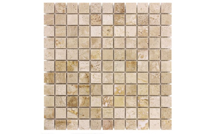 DUNIN TRAVERTINE + EMPERADOR mozaika 30,5x30,5(2,5x2,5)cm, lesk, beige