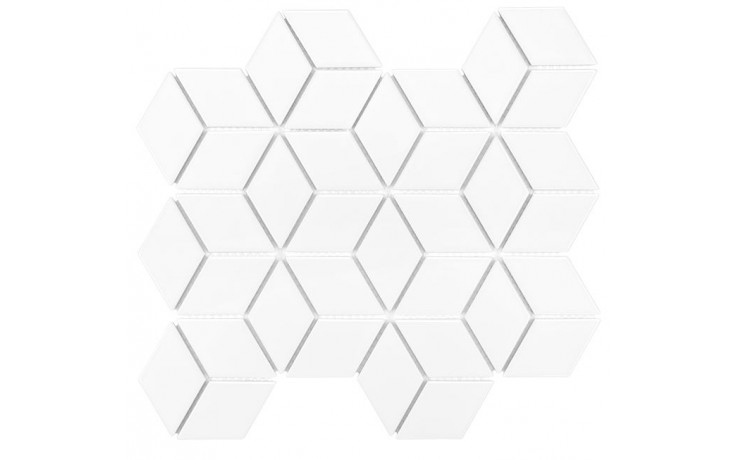 DUNIN ROMBIC mozaika 30,7x26,8(4,8x8)cm, lesk, white