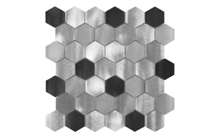 DUNIN METALLIC mozaika 30x30(4,8x5,5)cm, black/silver