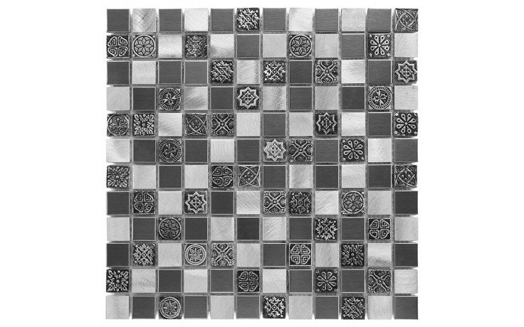 DUNIN METALLIC mozaika 30x30(2,3x2,3)cm, black/silver