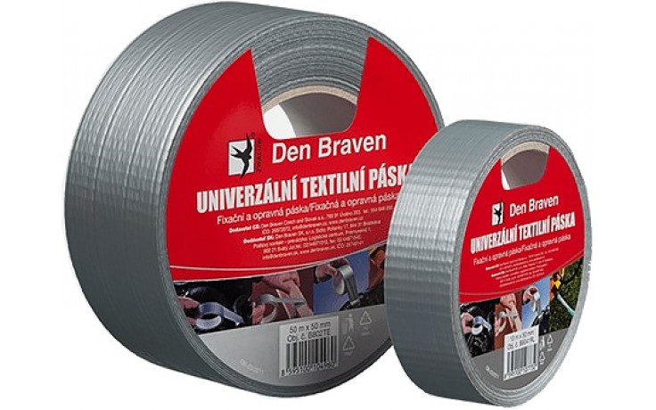DEN BRAVEN textilní páska 50mm, v návinu, stříbrná