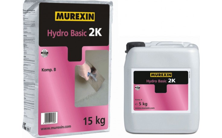 MUREXIN HYDRO BASIC 2K stěrková hmota 20kg, dvousložková, vodotěsná, sada