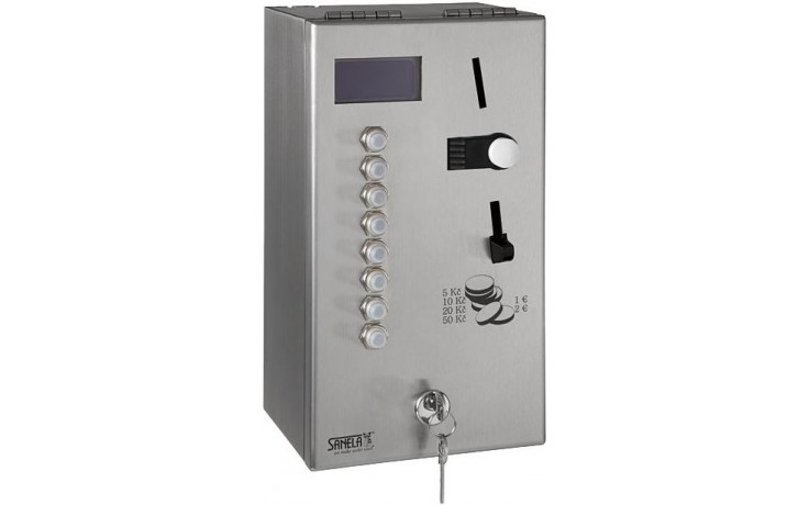 SANELA SLZA02N mincovní automat 165x132x300mm, pro sprchy, na zeď, antivandal,nerez