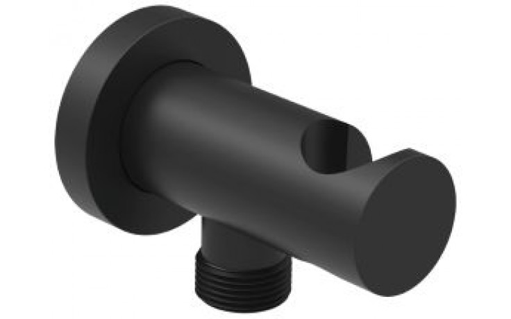 CONCEPT 200 BLACK připojovací kolínko G1/2", 64,5mm, s držákem, kulaté, černá