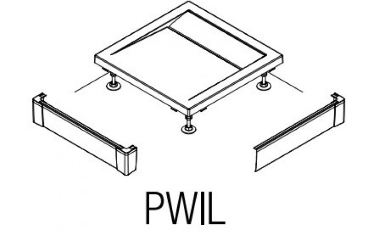 SANSWISS ILA PWIL L-panel 100x100 cm, 2 strany, bílá