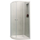 CONCEPT 100 sprchový kout 80x80 cm, R500, posuvné dveře, stříbrná matná/čiré sklo