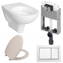 CONCEPT 100 závěsné WC 360x540mm, sedátko CONCEPT 100 N, TECEbox modul, TECEbase ovládací tlačítko, pro zazdění, bílá