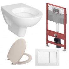 CONCEPT 100 závěsné WC 360x540mm, sedátko CONCEPT 100 N, TECEprofil modul, TECEbase ovládací tlačítko, izolační deska, pro SDK, bílá