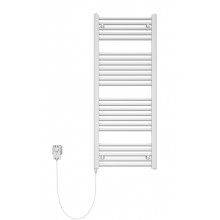 KORADO KORALUX LINEAR COMFORT - E koupelnový radiátor 1220/450, tyč vlevo ze skříně/zásuvky, bílá RAL9016