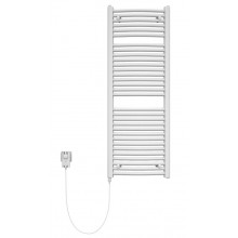 KORADO KORALUX RONDO MAX - E koupelnový radiátor 700/600, tyč vlevo ze skříně/zásuvky, bílá RAL9016
