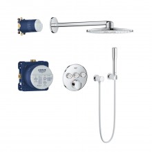 GROHE GROHTHERM sprchový set s podomítkovou termostatickou baterií, horní sprcha, ruční sprcha, hadice, kolínko, držák, chrom