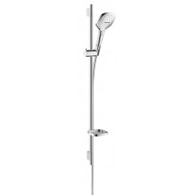 HANSGROHE RAINDANCE SELECT E 120 3JET sprchová souprava 4-dílná, ruční sprcha 120x120 mm, 3 proudy, tyč, hadice, mýdlenka, bílá/chrom