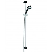 KLUDI ZENTA 3S sprchová souprava 3-dílná, ruční sprcha pr. 84 mm, 3 proudy, tyč, hadice, černá/chrom