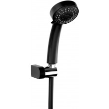 NOVASERVIS sprchová souprava 3-dílná, ruční sprcha pr. 80 mm, 3 proudy, hadice, držák, matná černá/chrom